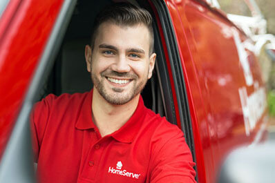 HomeServe repairman in a truck